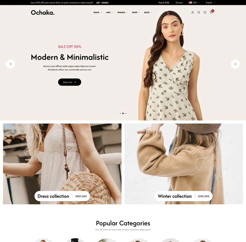 Ochaka’s web development project screenshot
